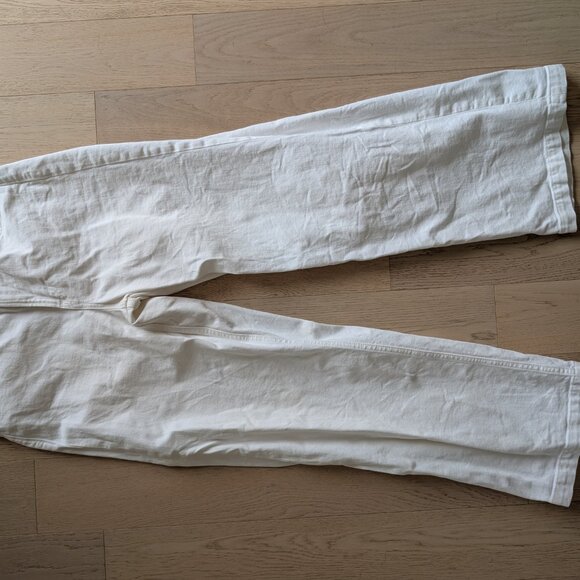 Gap High Rise Stride Wide-Leg Ankle Jeans in White 30 Tall - Picture 3 of 3